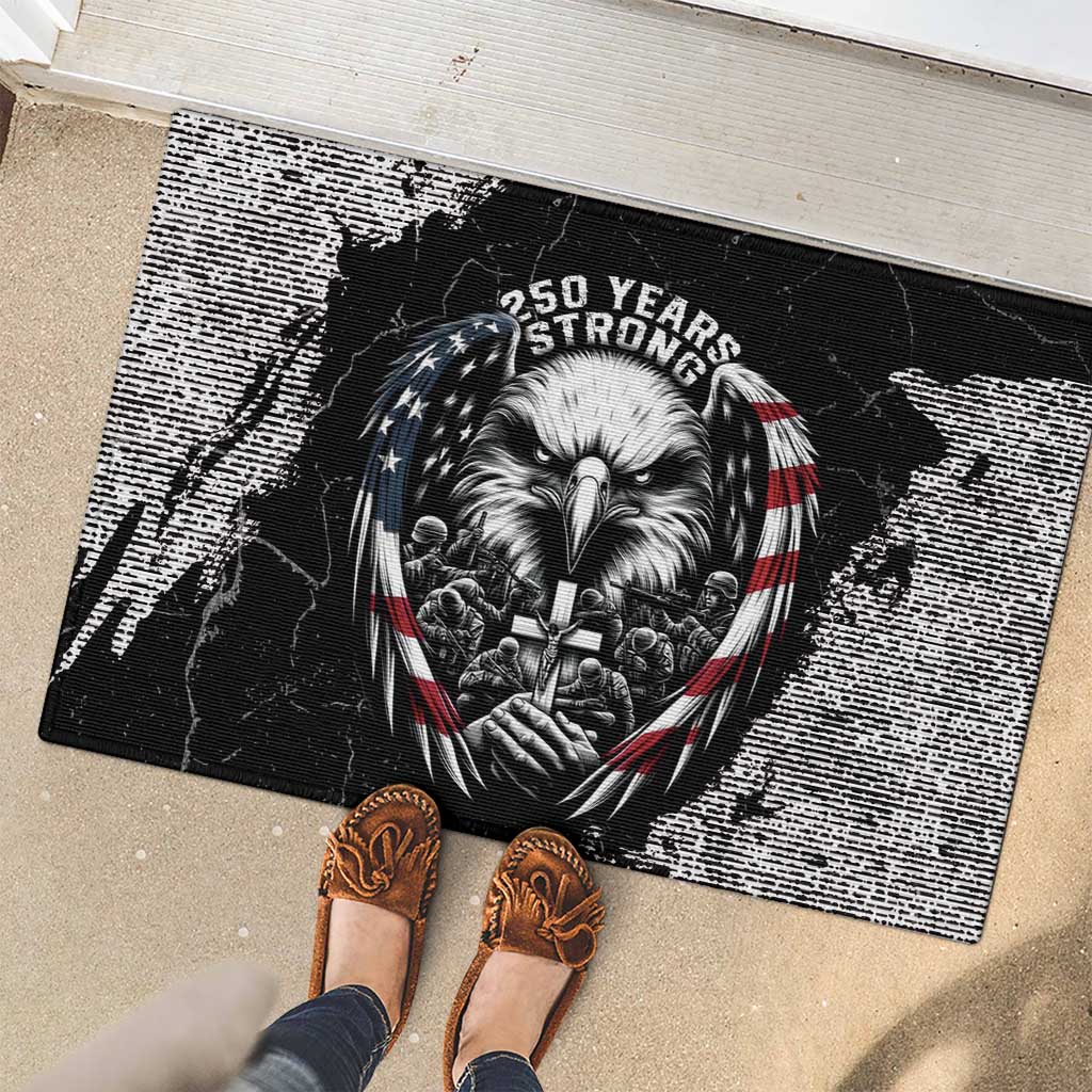 USA 250 Years Strong Rubber Doormat 4th Of July 2026 Semiquincentennial - Wonder Print Shop