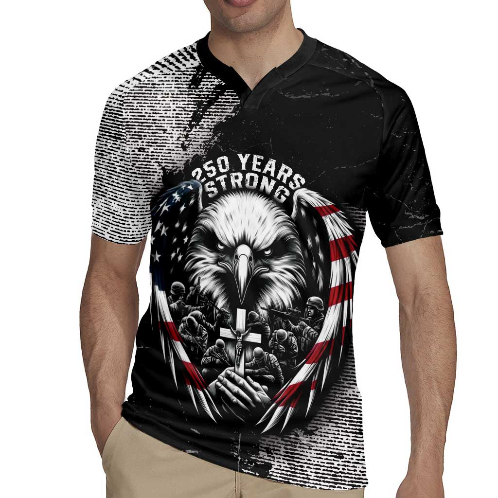 Personalized USA 250 Years Strong Rugby Jersey 4th Of July 2026 Semiquincentennial - Wonder Print Shop
