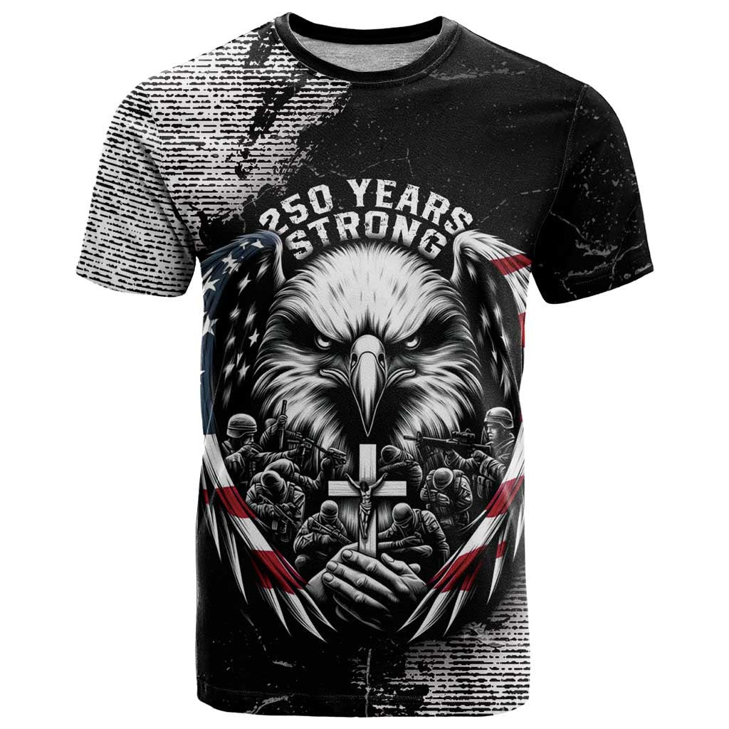 Personalized USA 250 Years Strong T Shirt 4th Of July 2026 Semiquincentennial - Wonder Print Shop