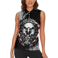 Personalized USA 250 Years Strong Women Sleeveless Polo Shirt 4th Of July 2026 Semiquincentennial - Wonder Print Shop