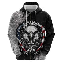 Personalized USA 250 Years Strong Zip Hoodie 4th Of July 2026 Semiquincentennial - Wonder Print Shop