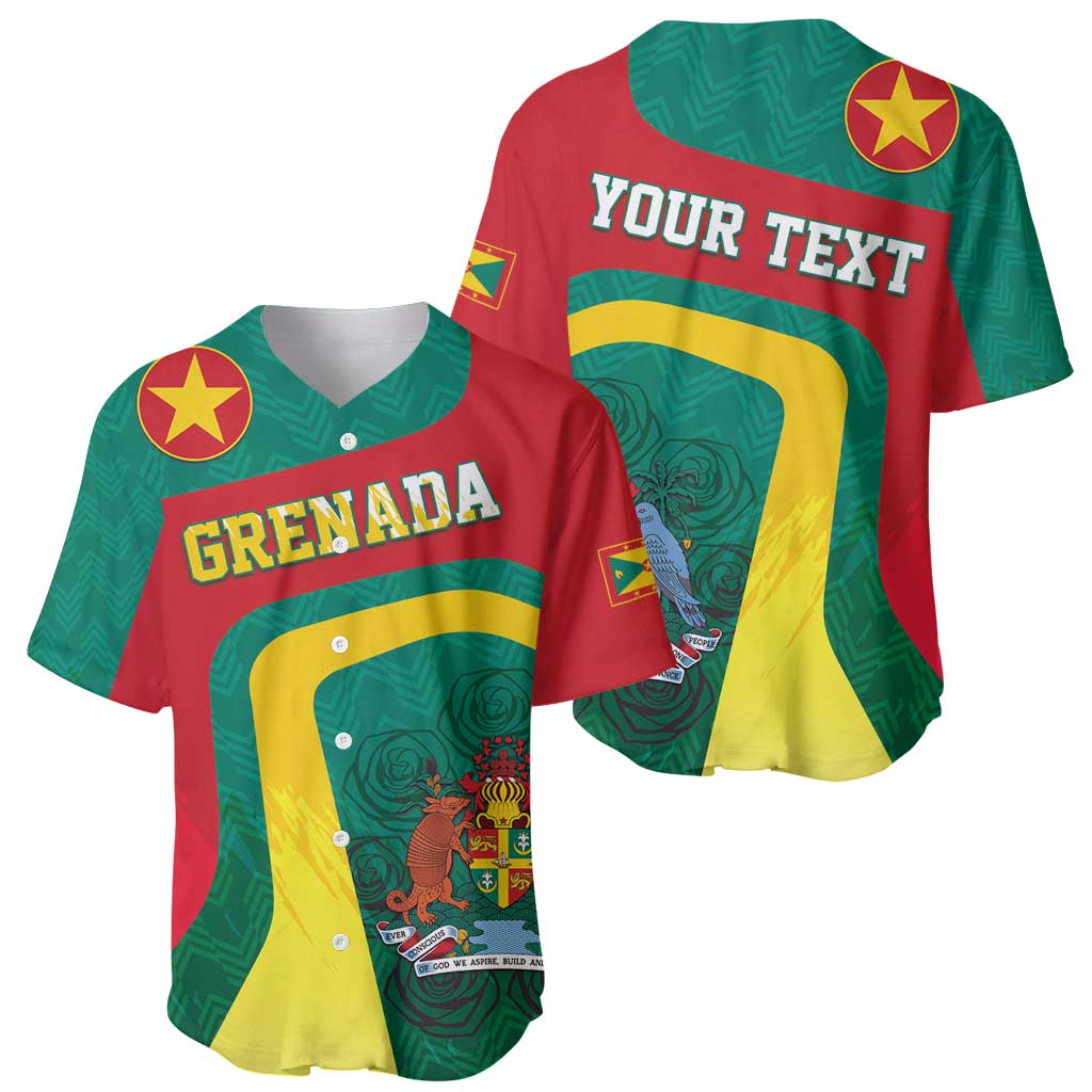 Personalised Grenada Baseball Jersey Coat Of Arms Unique Style