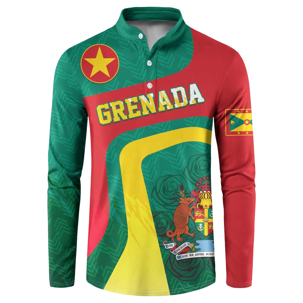 Personalised Grenada Button Sweatshirt Coat Of Arms Unique Style