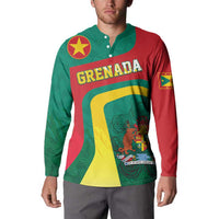 Personalised Grenada Button Sweatshirt Coat Of Arms Unique Style