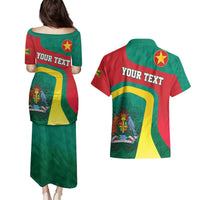 Personalised Grenada Couples Matching Puletasi and Hawaiian Shirt Coat Of Arms Unique Style