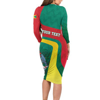 Personalised Grenada Family Matching Long Sleeve Bodycon Dress and Hawaiian Shirt Coat Of Arms Unique Style