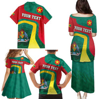 Personalised Grenada Family Matching Puletasi and Hawaiian Shirt Coat Of Arms Unique Style