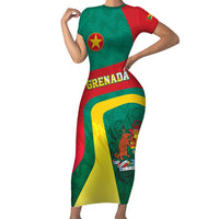 Personalised Grenada Family Matching Short Sleeve Bodycon Dress and Hawaiian Shirt Coat Of Arms Unique Style