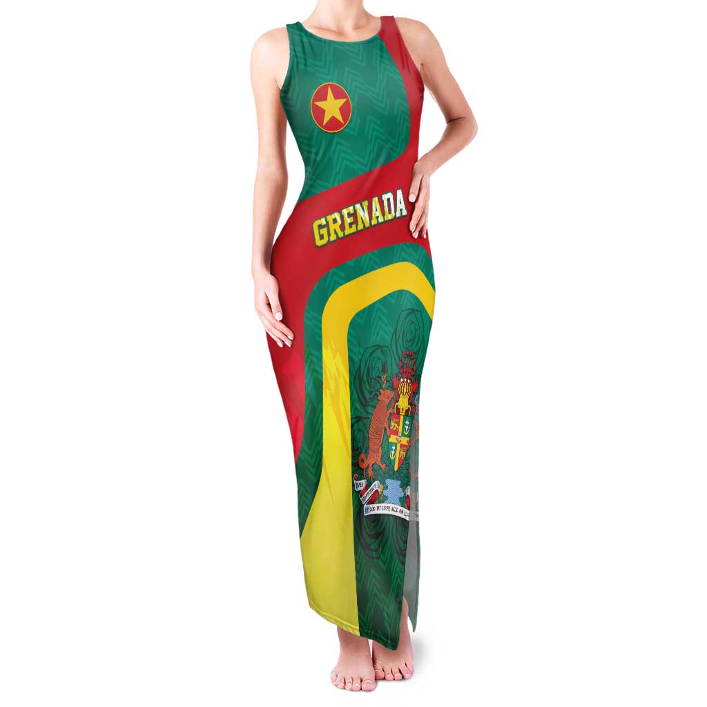 Personalised Grenada Family Matching Tank Maxi Dress and Hawaiian Shirt Coat Of Arms Unique Style