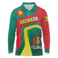 Personalised Grenada Long Sleeve Polo Shirt Coat Of Arms Unique Style