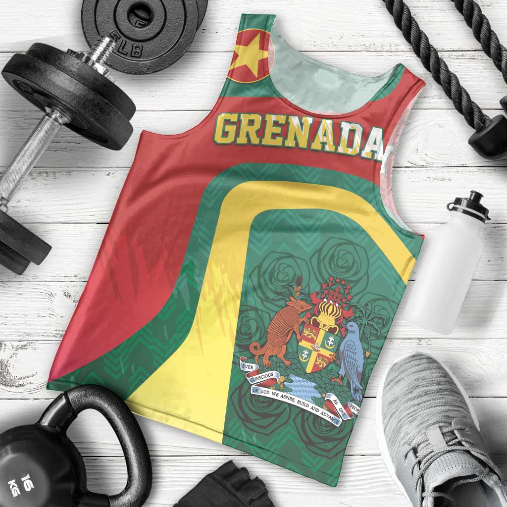 Personalised Grenada Men Tank Top Coat Of Arms Unique Style