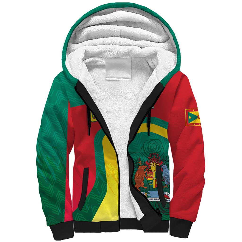 Personalised Grenada Sherpa Hoodie Coat Of Arms Unique Style