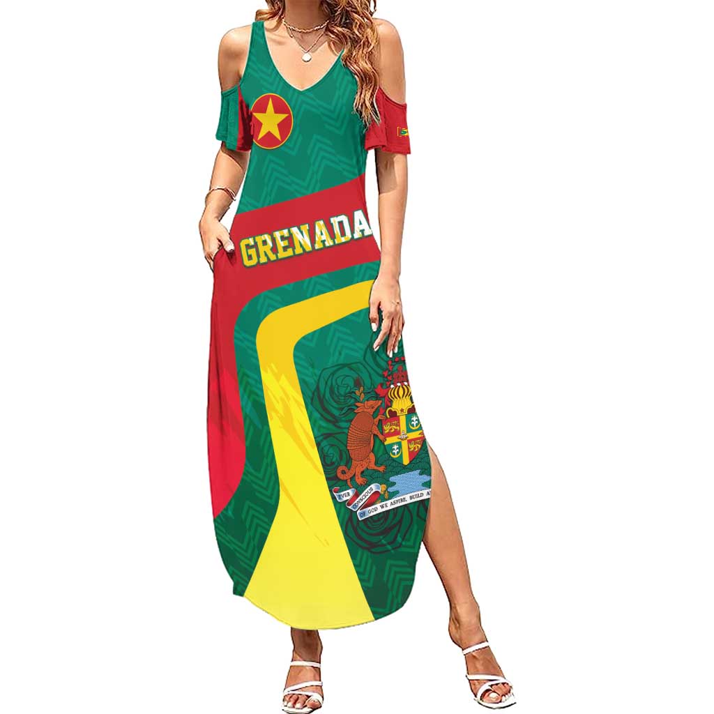 Personalised Grenada Summer Maxi Dress Coat Of Arms Unique Style