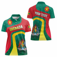 Personalised Grenada Women Polo Shirt Coat Of Arms Unique Style