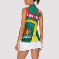Personalised Grenada Women Sleeveless Polo Shirt Coat Of Arms Unique Style