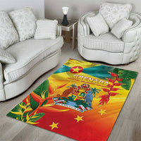 Grenada Area Rug Gwenad Flag With Heliconia Lobster Claws