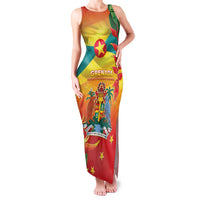 Grenada Family Matching Tank Maxi Dress and Hawaiian Shirt Gwenad Flag With Heliconia Lobster Claws