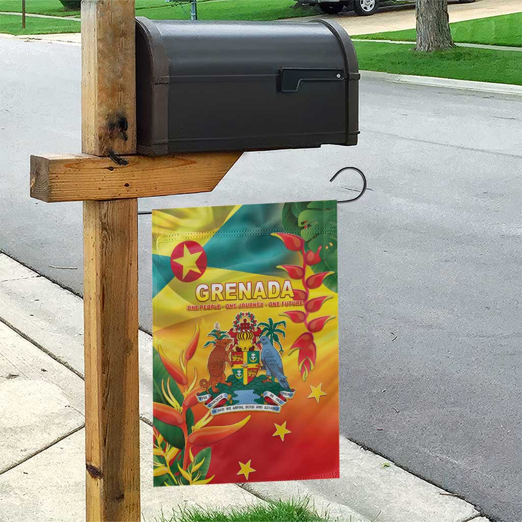 Grenada Garden Flag Gwenad Flag With Heliconia Lobster Claws