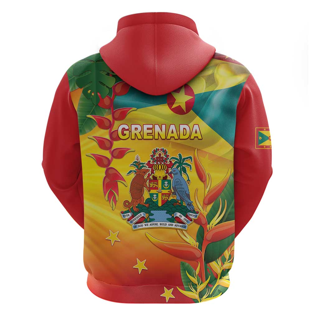 Grenada Hoodie Gwenad Flag With Heliconia Lobster Claws