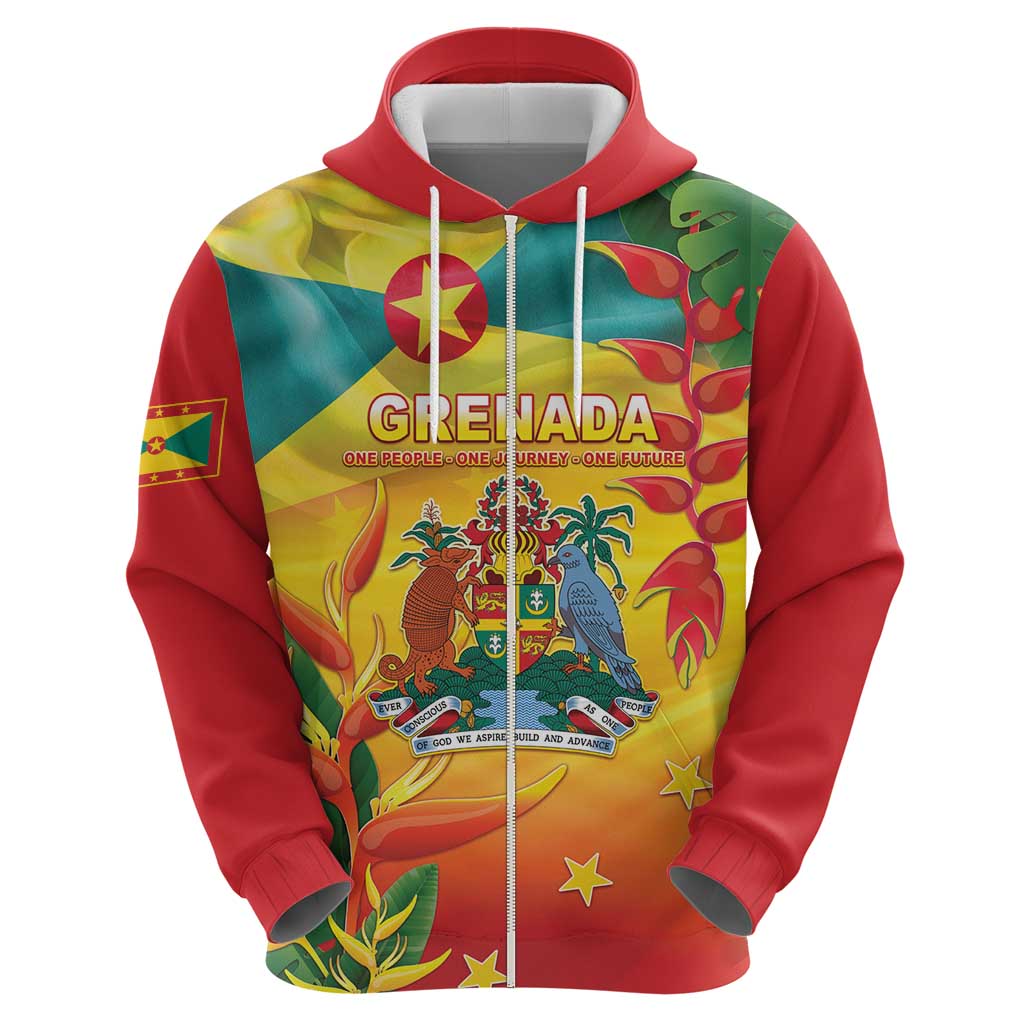 Grenada Hoodie Gwenad Flag With Heliconia Lobster Claws