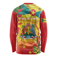 Grenada Long Sleeve Shirt Gwenad Flag With Heliconia Lobster Claws