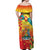 Grenada Off Shoulder Maxi Dress Gwenad Flag With Heliconia Lobster Claws