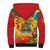 Grenada Sherpa Hoodie Gwenad Flag With Heliconia Lobster Claws