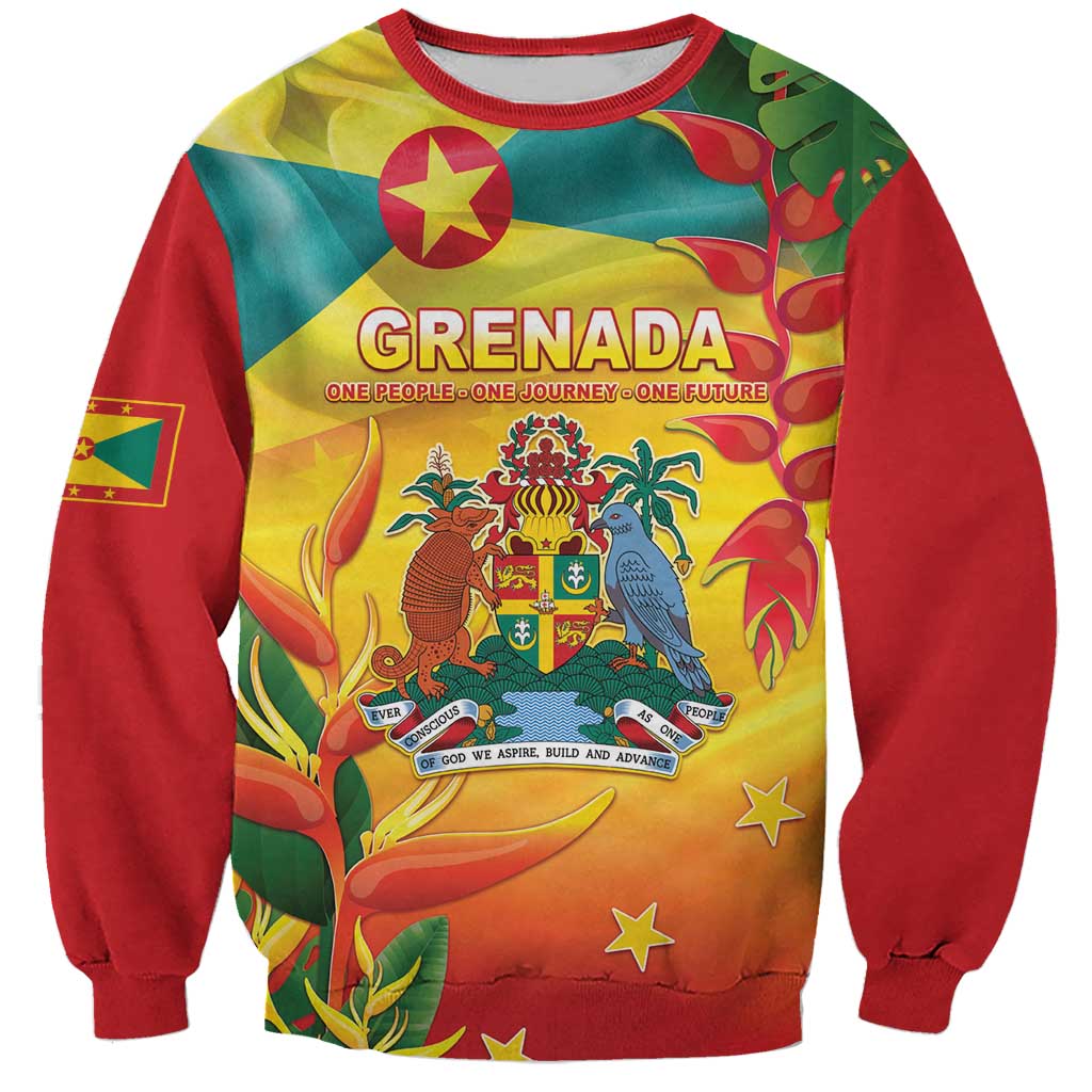 Grenada Sweatshirt Gwenad Flag With Heliconia Lobster Claws