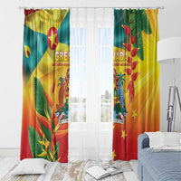 Grenada Window Curtain Gwenad Flag With Heliconia Lobster Claws