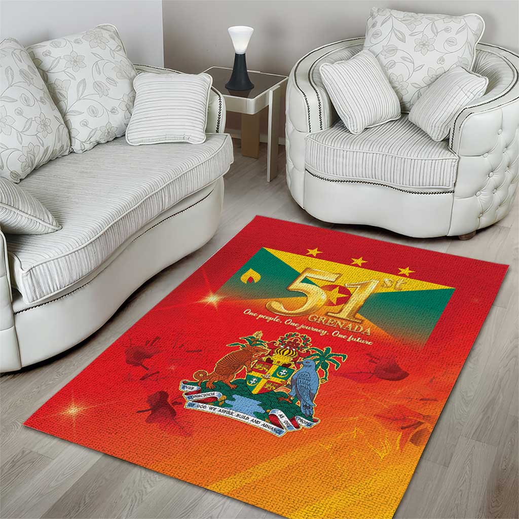 Happy 51st Independence Day Grenada Area Rug One People One Journey One Future