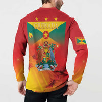Happy 51st Independence Day Grenada Button Sweatshirt One People One Journey One Future