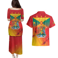 Happy 51st Independence Day Grenada Couples Matching Puletasi and Hawaiian Shirt One People One Journey One Future