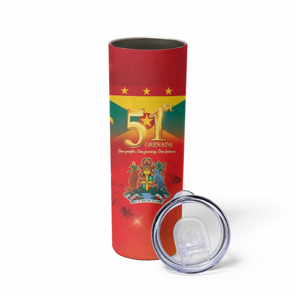 Happy 51st Independence Day Grenada Skinny Tumbler One People One Journey One Future