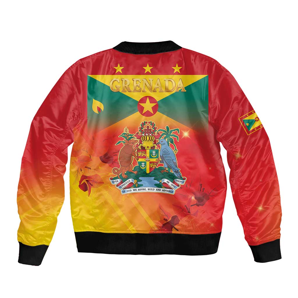 Happy 51st Independence Day Grenada Sleeve Zip Bomber Jacket One People One Journey One Future