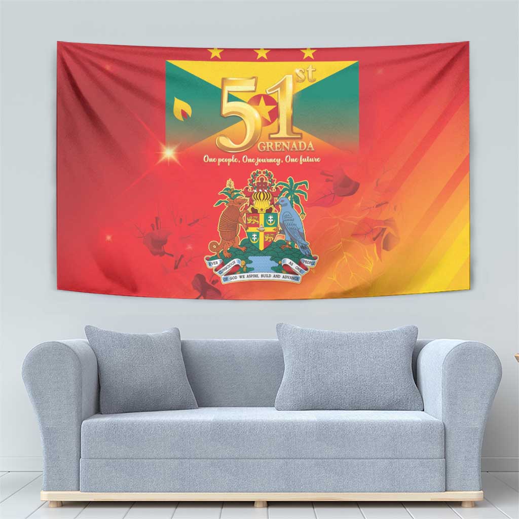 Happy 51st Independence Day Grenada Tapestry One People One Journey One Future