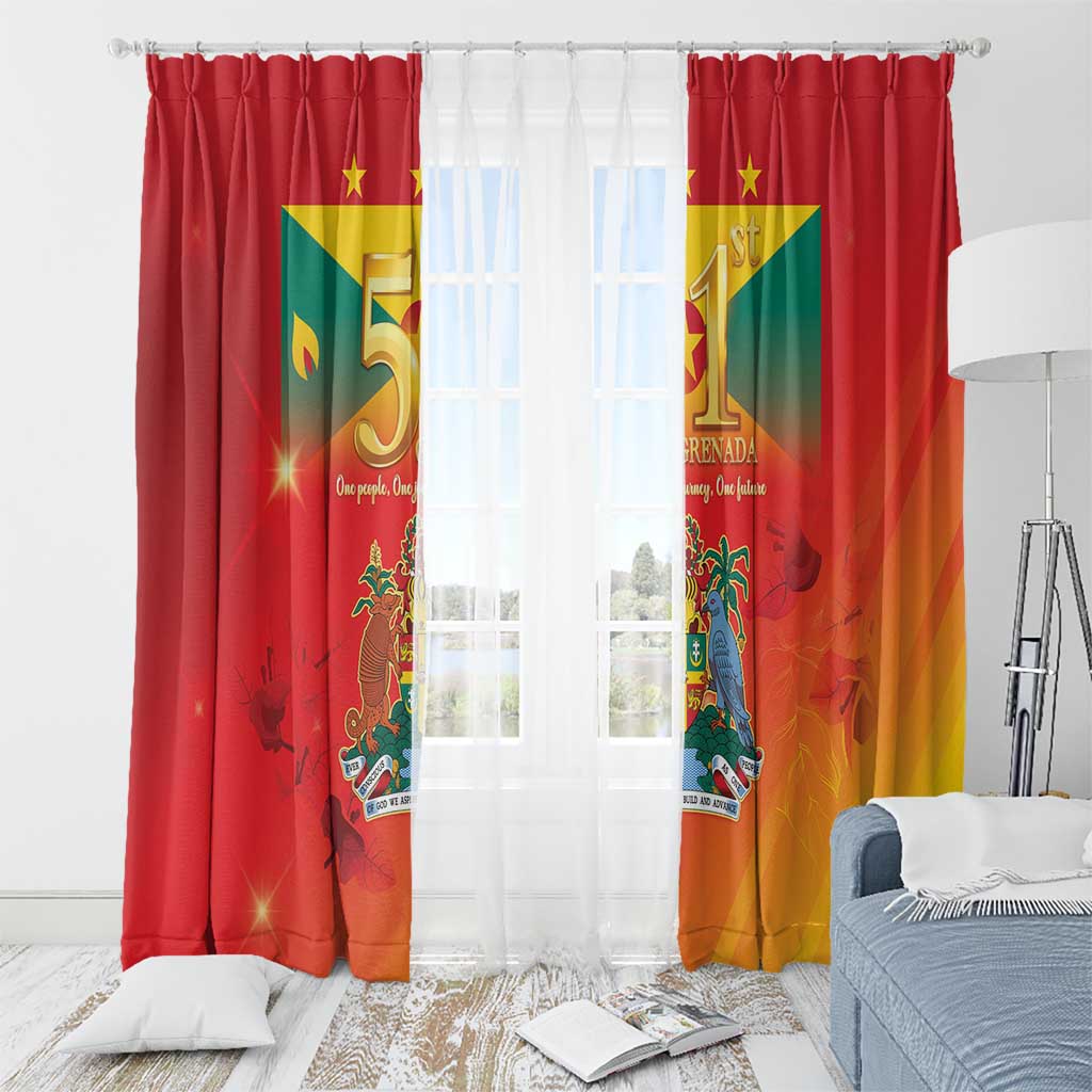 Happy 51st Independence Day Grenada Window Curtain One People One Journey One Future