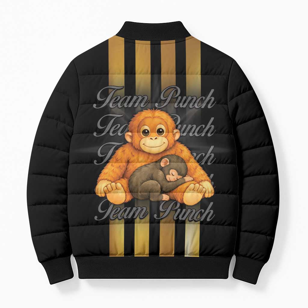 Punch The Monkey Bomber Puffer Jacket Team Punch Monkey