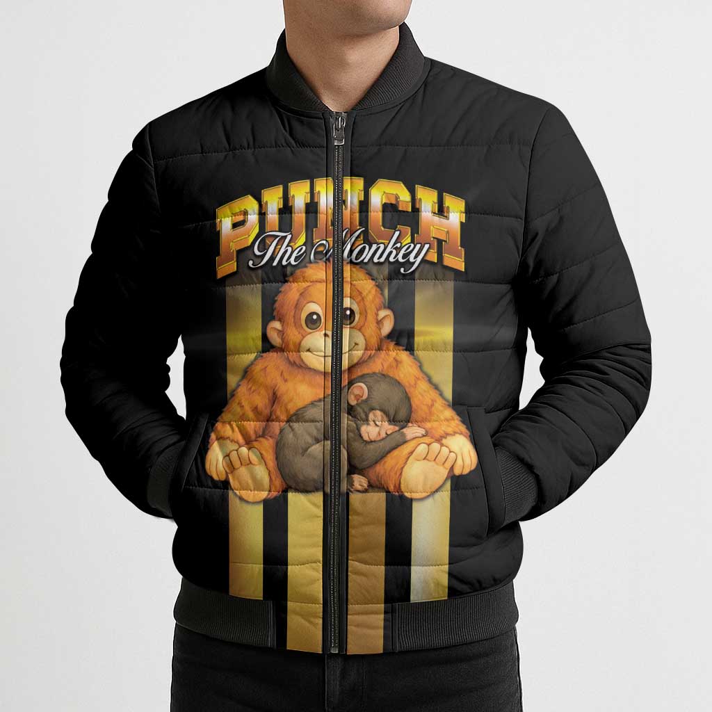 Punch The Monkey Bomber Puffer Jacket Team Punch Monkey