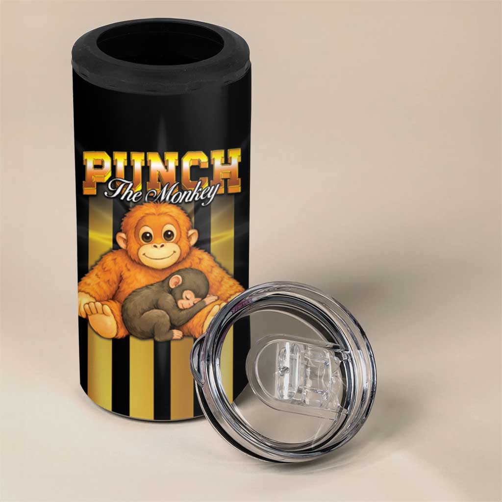 Punch The Monkey 4 in 1 Can Cooler Tumbler Team Punch Monkey