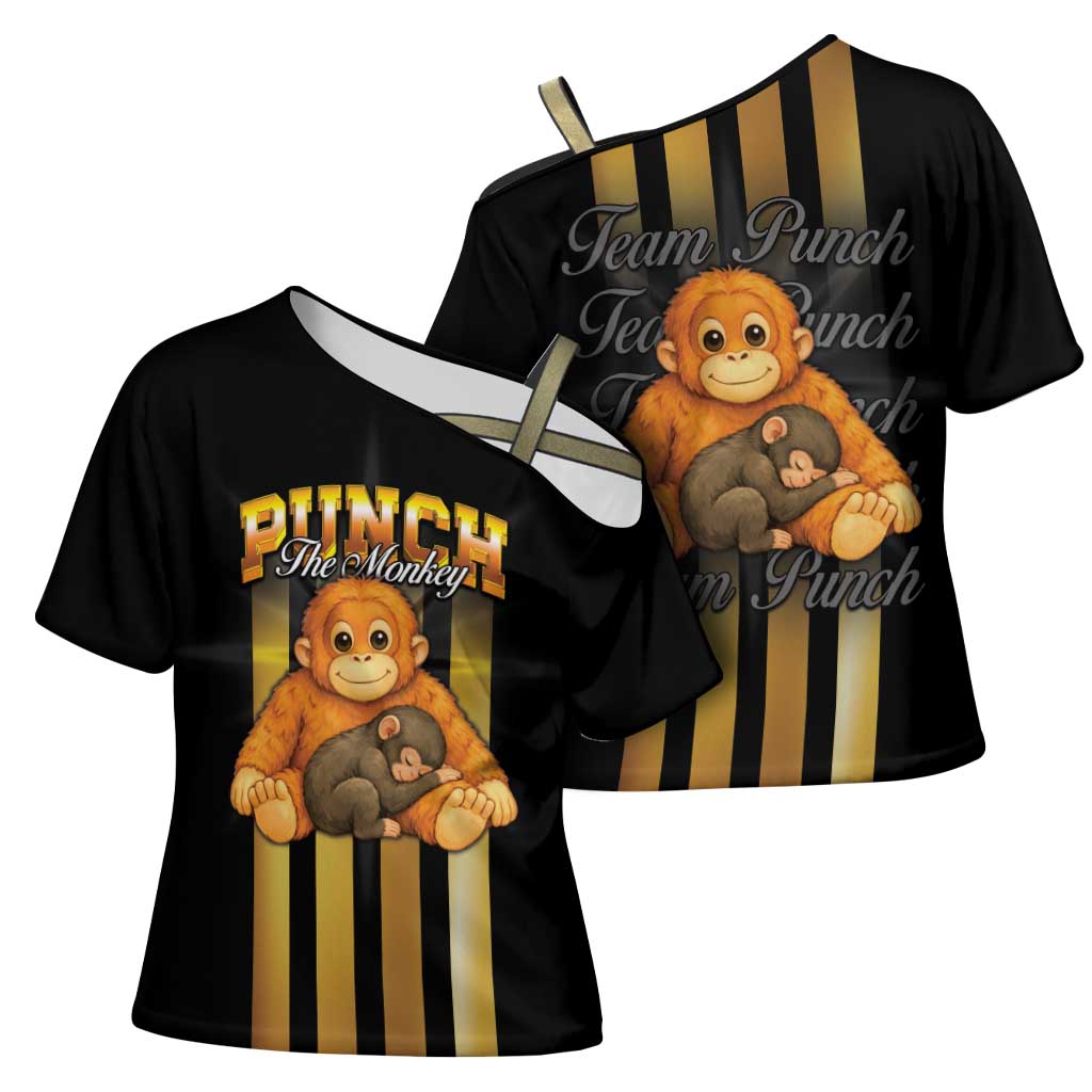 Punch The Monkey Cross Shoulder Shirt Team Punch Monkey