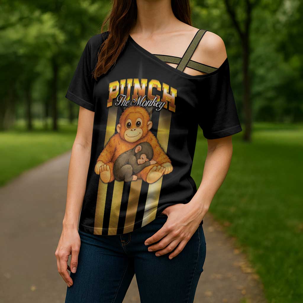 Punch The Monkey Cross Shoulder Shirt Team Punch Monkey