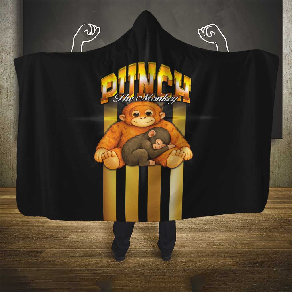 Punch The Monkey Hooded Blanket Team Punch Monkey