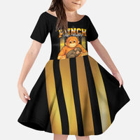 Punch The Monkey Kid Short Sleeve Dress Team Punch Monkey