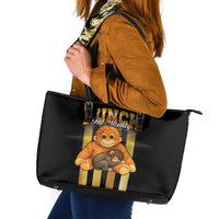 Punch The Monkey Leather Tote Bag Team Punch Monkey