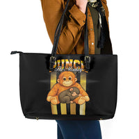 Punch The Monkey Leather Tote Bag Team Punch Monkey