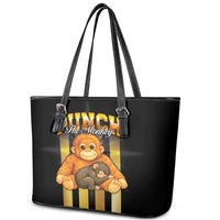 Punch The Monkey Leather Tote Bag Team Punch Monkey