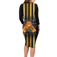 Punch The Monkey Long Sleeve Bodycon Dress Team Punch Monkey