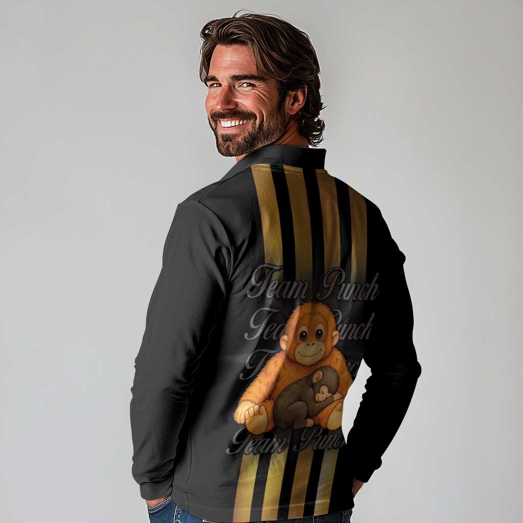 Punch The Monkey Long Sleeve Polo Shirt Team Punch Monkey