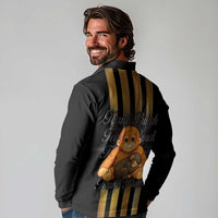 Punch The Monkey Long Sleeve Polo Shirt Team Punch Monkey