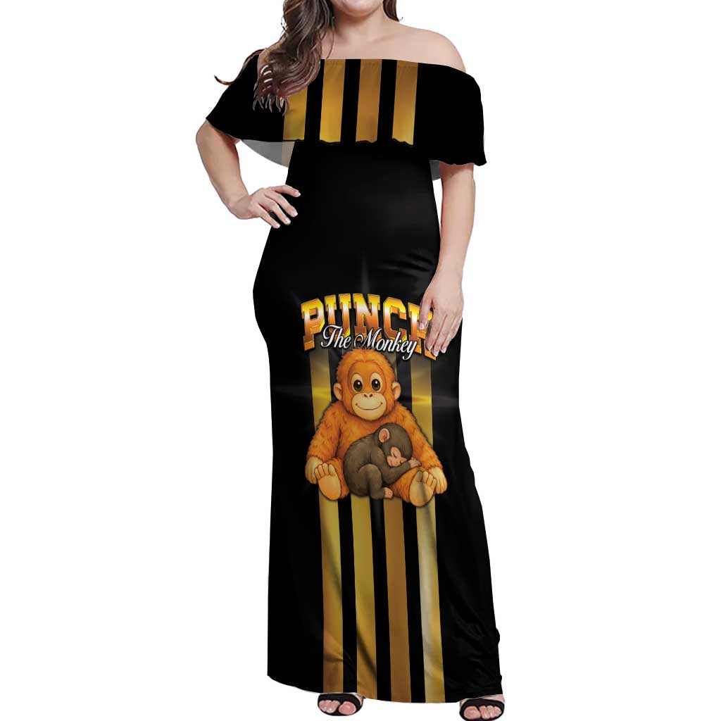 Punch The Monkey Off Shoulder Maxi Dress Team Punch Monkey